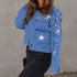 'Marlowe' Distressed Pearl Crop Jacket - Celes Fashion